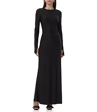 AFRM Tegan Rhinestone Stud Jersey Pencil Maxi Skirt