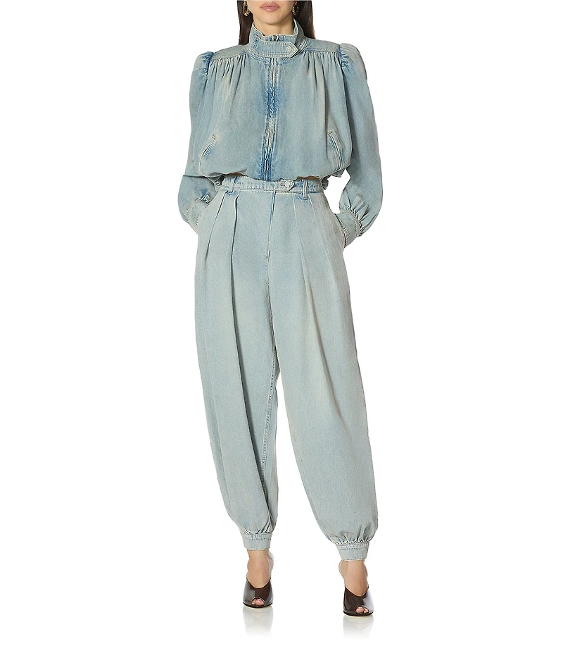 AFRM Tiffany Denim High Rise Coordinating Balloon Pants