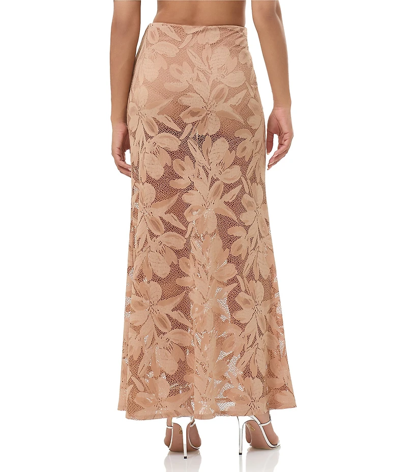 AFRM Tilly Crochet Floral Lace Coordinating Maxi Skirt