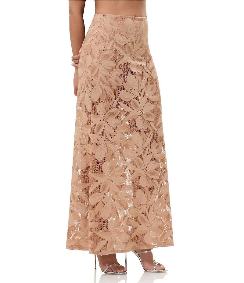 AFRM Tilly Crochet Floral Lace Coordinating Maxi Skirt