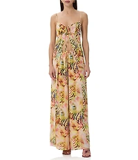 AFRM Wan Printed High Rise Wide Leg Coordinating Pants
