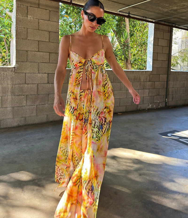 AFRM Wan Printed High Rise Wide Leg Coordinating Pants