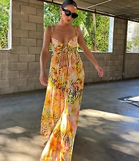 AFRM Wan Printed High Rise Wide Leg Coordinating Pants