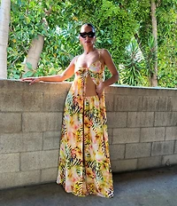 AFRM Wan Printed High Rise Wide Leg Coordinating Pants