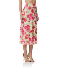 AFRM Wilko Flroal Dot Print Coordinating Mesh Midi Skirt
