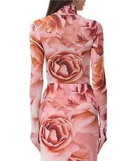 AFRM Zadie Coordinating Floral Print Mock Neck Long Sleeve Top