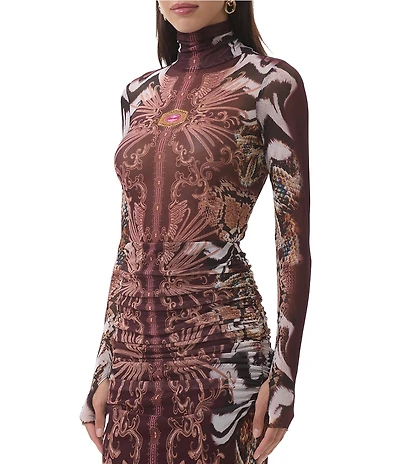 AFRM Zadie Mock Neck Long Sleeve Mesh Coordinating Top