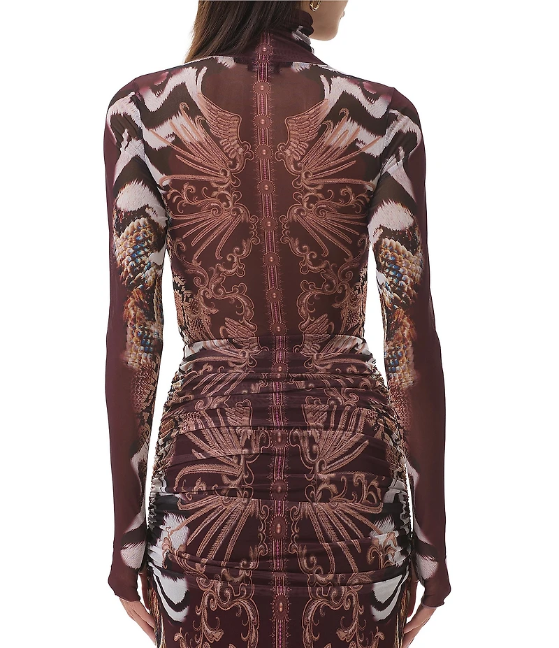 AFRM Zadie Mock Neck Long Sleeve Mesh Coordinating Top