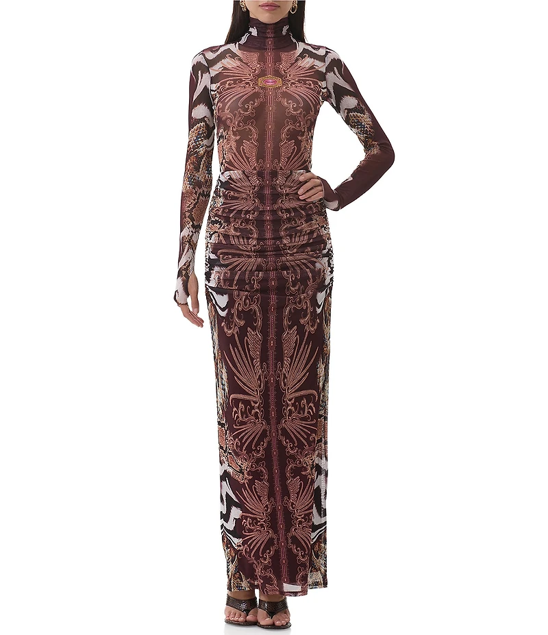 AFRM Zadie Mock Neck Long Sleeve Mesh Coordinating Top