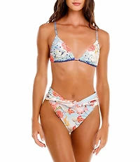 Agua Bendita Lolita Nacar Rhinestone Triangle Swim Top