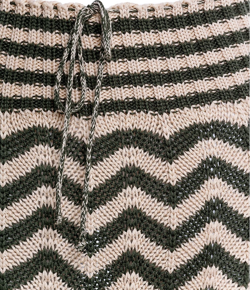 Agua Bendita Mira Chevron Embroidered Knit Pull-On Coordinating Midi Skirt
