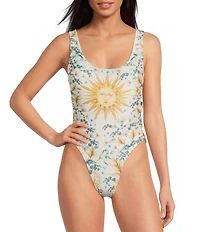 Agua Bendita Yara Solstice Reversible Low Scoop Back Tank One Piece Swimsuit