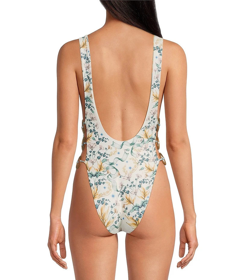 Agua Bendita Yara Solstice Reversible Low Scoop Back Tank One Piece Swimsuit