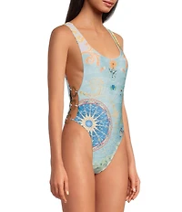 Agua Bendita Yara Solstice Reversible Low Scoop Back Tank One Piece Swimsuit