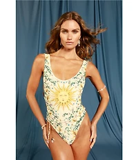 Agua Bendita Yara Solstice Reversible Low Scoop Back Tank One Piece Swimsuit