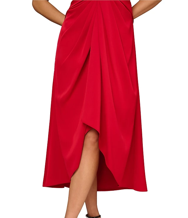 knee length dresses for ladies AIDAN MATTOX STRETCH MIKADO MIDI DRESS  Effie's Inc