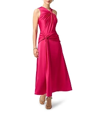 Aidan Mattox Crepe Back Satin Midi Dress