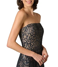 Aidan Mattox Fully Beaded Strapless A Line Long Dress