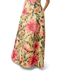 Aidan Mattox Halter Print Jacquard Gown