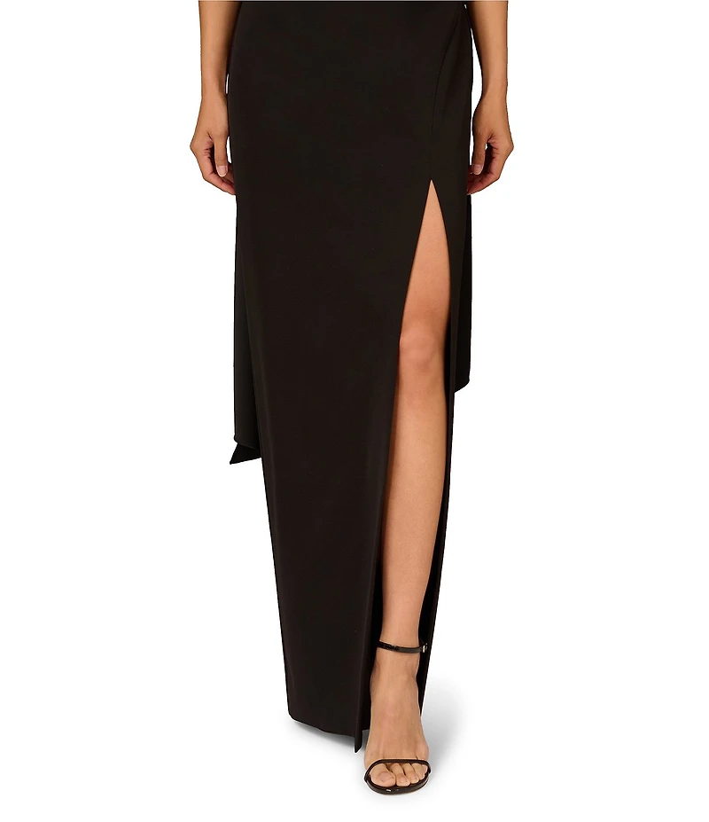 Aidan Mattox Halter Scarf Column Gown