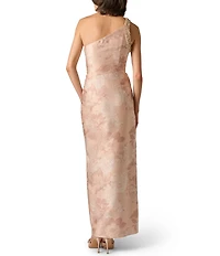Aidan Mattox Jacquard Beading Detail Long Dress