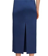 Aidan Mattox Mikado One Shoulder Midi Dress