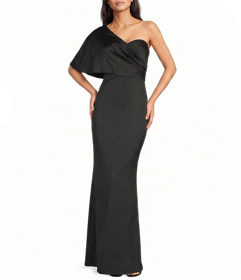 Aidan Mattox One Shoulder Sheath Mikado Gown