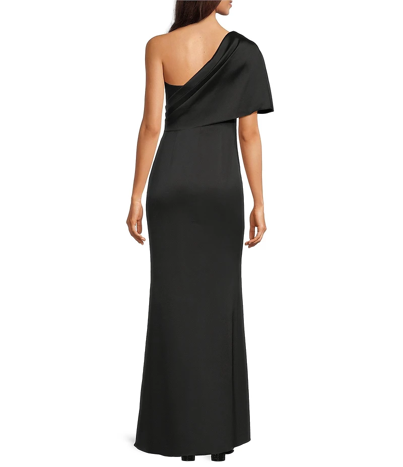 Aidan Mattox One Shoulder Sheath Mikado Gown