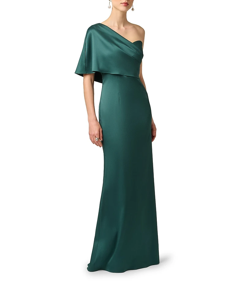 Aidan Mattox One Shoulder Sheath Mikado Gown