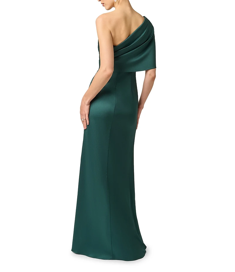 Aidan Mattox One Shoulder Sheath Mikado Gown