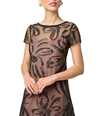 Aidan Mattox Organza Jacquard Overlay Gown