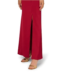 Aidan Mattox Satin Ruched Long Gown