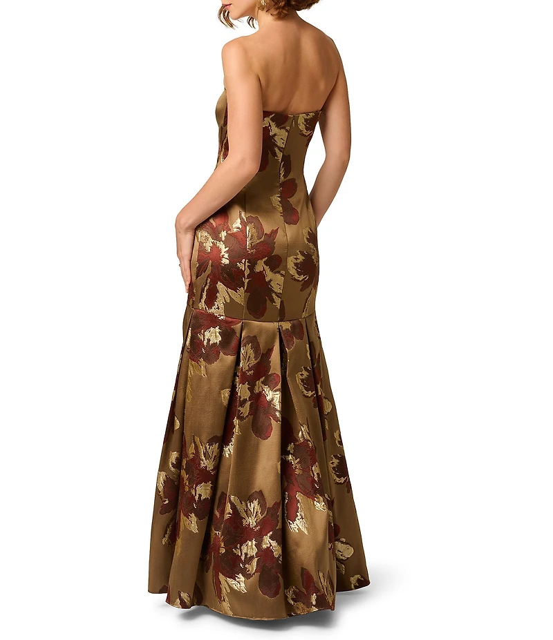 Aidan Mattox Strapless Jacquard Mermaid Gown