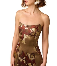 Aidan Mattox Strapless Jacquard Mermaid Gown