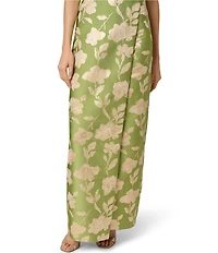 Aidan Mattox Strapless Jacquard Metallic Column Gown