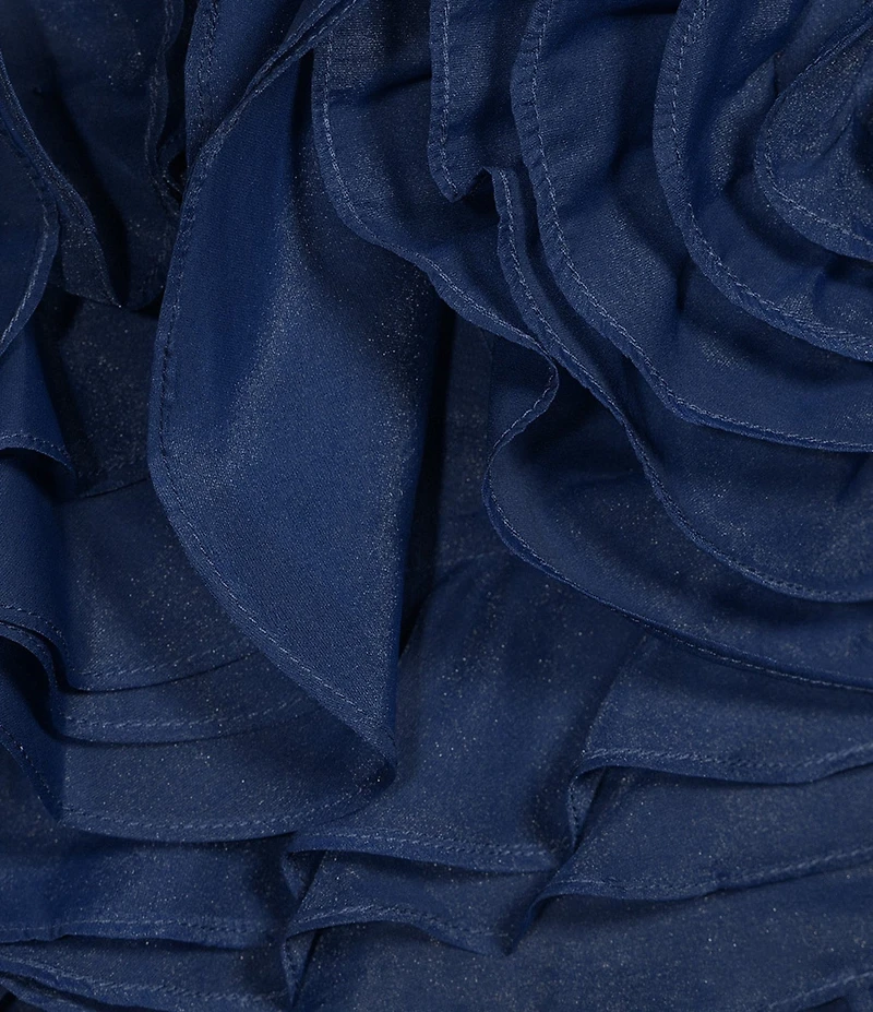 Aidan Mattox Strapless Organza Strapless Rosette Ruffle Ball Gown