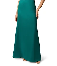 Aidan Mattox Strapless Stretch Mikado Long Dress