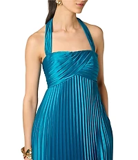 Aidan Mattox Stretch Charmeuse Pleated Gown