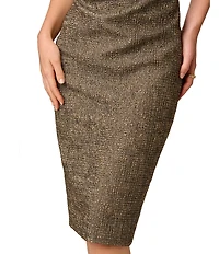 Aidan Mattox Stretch Jacquard Sweetheart Neck Sleeveless Midi Sheath Dress