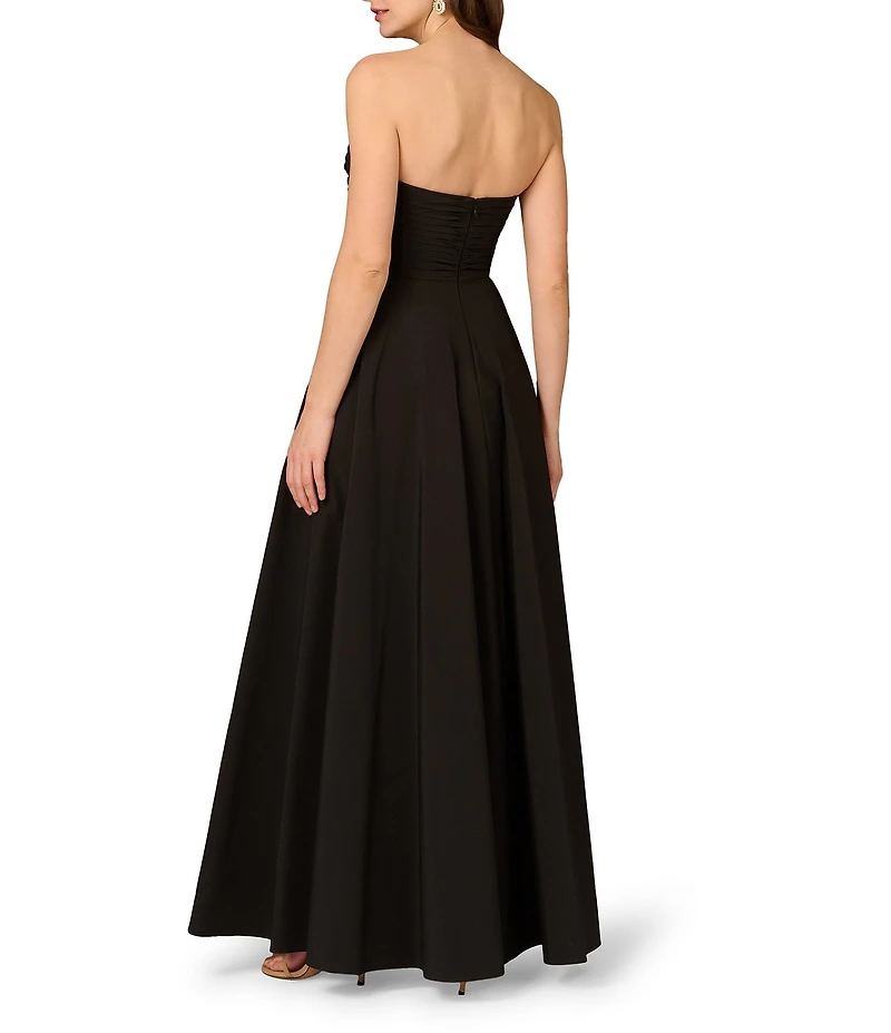 Aidan Mattox Sweetheart Strapless Mixed Media Walk Thru Gown