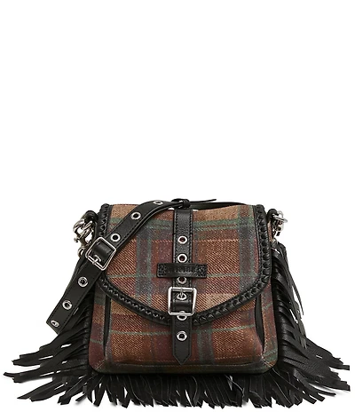 AIMEE All For Love Fringe Mini Plaid Crossbody Bag