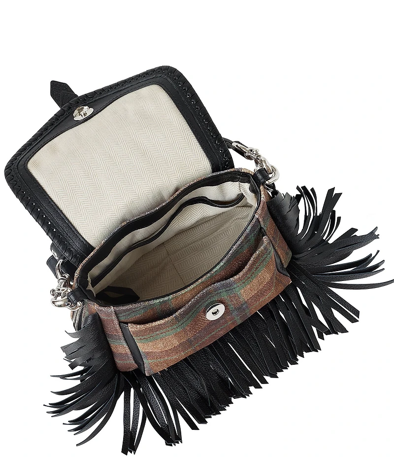 AIMEE All For Love Fringe Mini Plaid Crossbody Bag