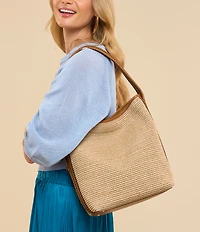 AIMEE All For Love Raffia Bucket Bag