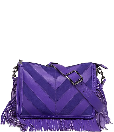 AIMEE Famous Chevron Fringe Large Crossbody Bag