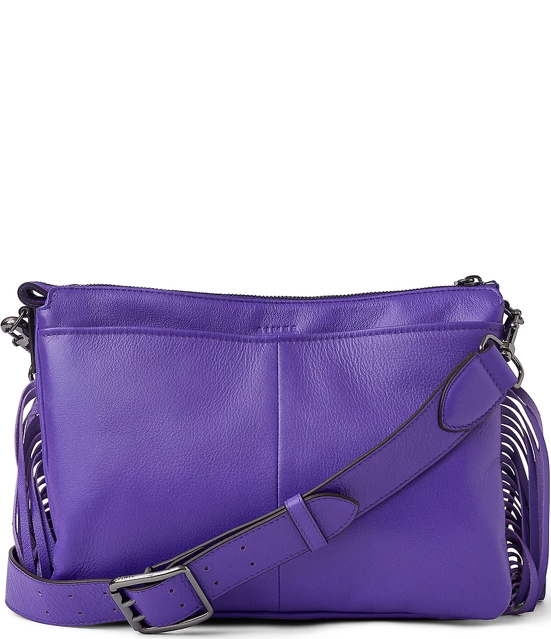 AIMEE Famous Chevron Fringe Large Crossbody Bag
