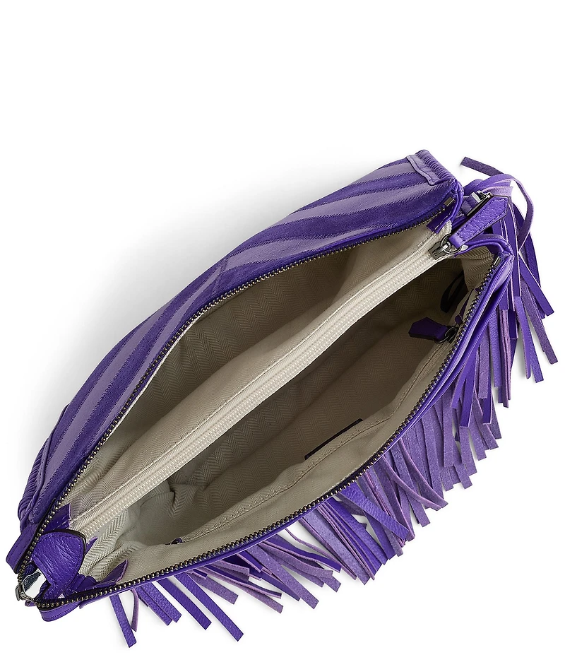 AIMEE Famous Chevron Fringe Large Crossbody Bag