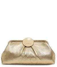 AIMEE Full Circle Frame Crinkle Leather Clutch Bag