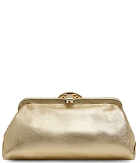 AIMEE Full Circle Frame Crinkle Leather Clutch Bag