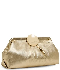 AIMEE Full Circle Frame Crinkle Leather Clutch Bag