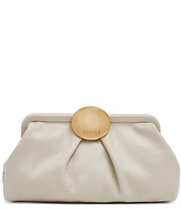 AIMEE Full Circle Frame Crinkle Leather Clutch Bag